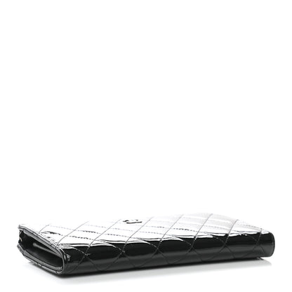 Chanel Patent Quilted Zip Around Wallet Black 4 of 9