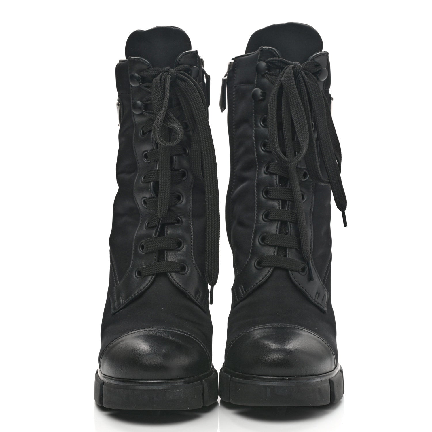 Prada Spazzolato Re-Nylon Metal Triangle Logo 110mm Ankle Boots 37.5 Black 2 of 8