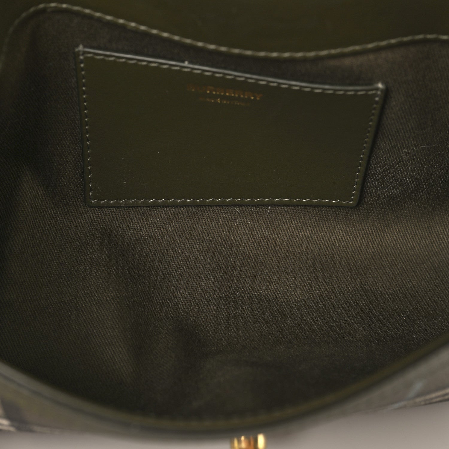 Burberry Coated Canvas Calfskin Vintage Check Note Top Handle Shoulder Bag Olive Green 5 of 11