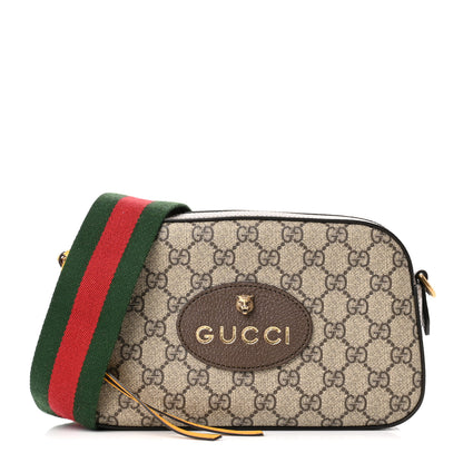 Gucci GG Supreme Monogram Web Neo Vintage Shoulder Bag Beige New Acero Crop 1 of 11