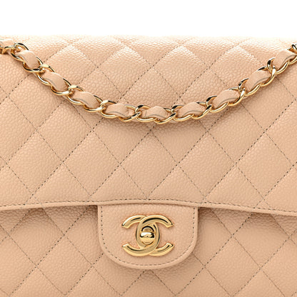 Chanel Caviar Quilted Medium Double Flap Beige Clair 8 of 11