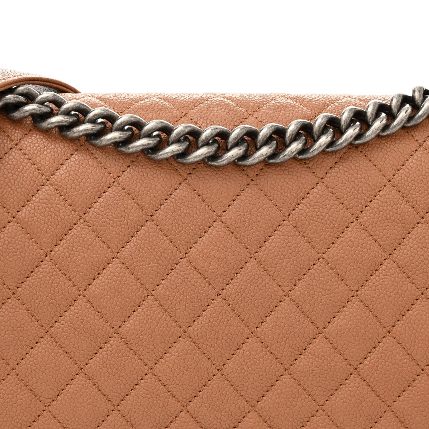 Chanel Caviar Quilted New Medium Boy Flap Light Brown 8 of 17