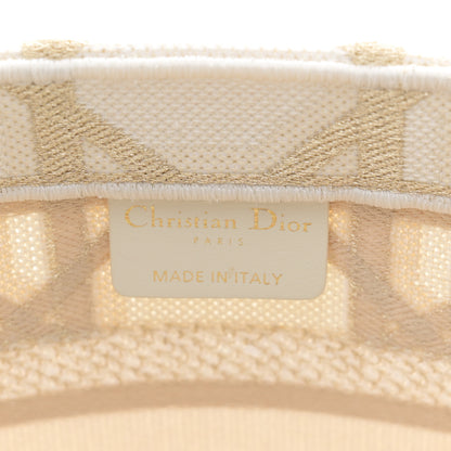 Christian Dior Canvas Cannage Embroidered Brocart Hat Basket Bag White Gold 7 of 12