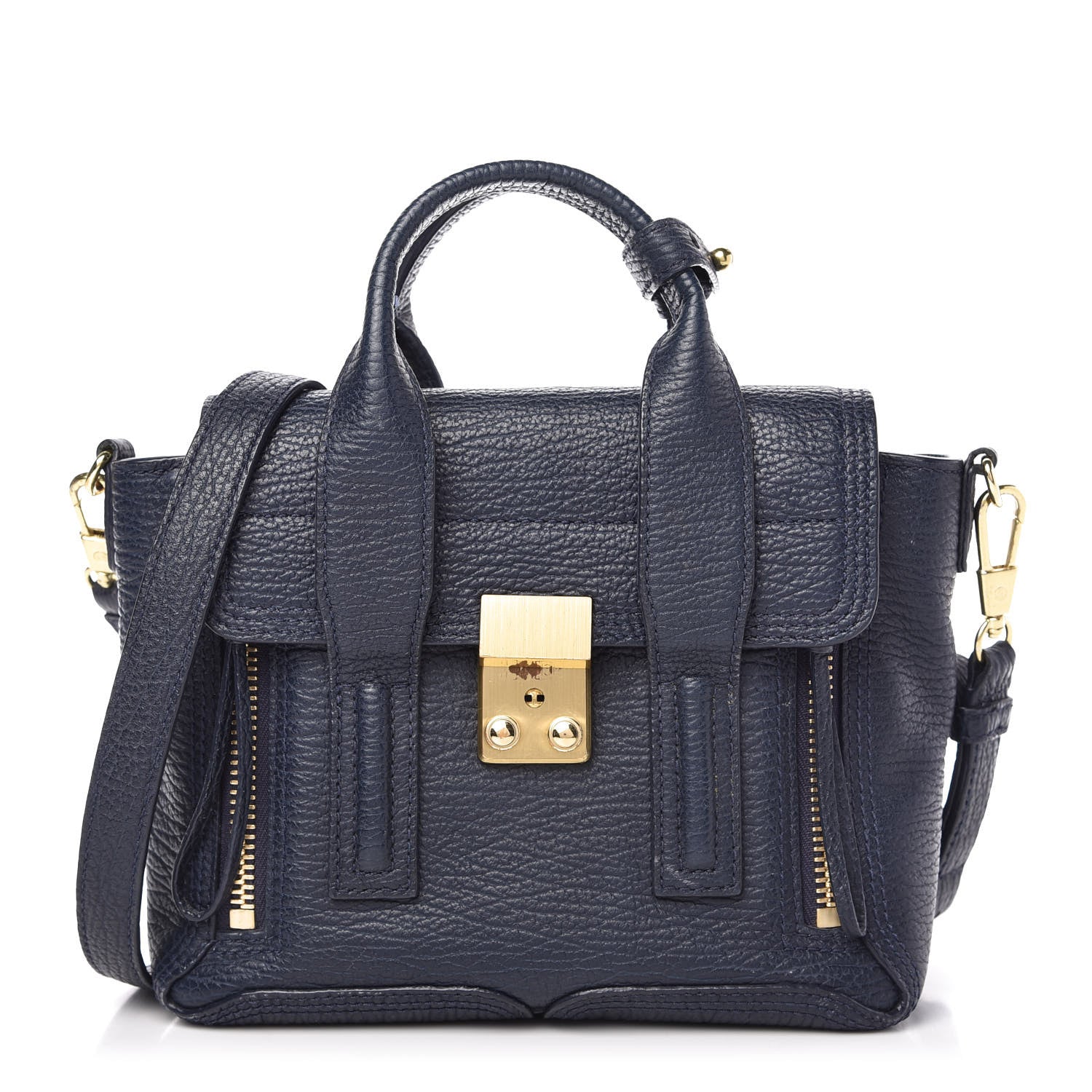 3.1 Phillip Lim Textured Calfskin Mini Pashli Satchel Ink 1 of 9