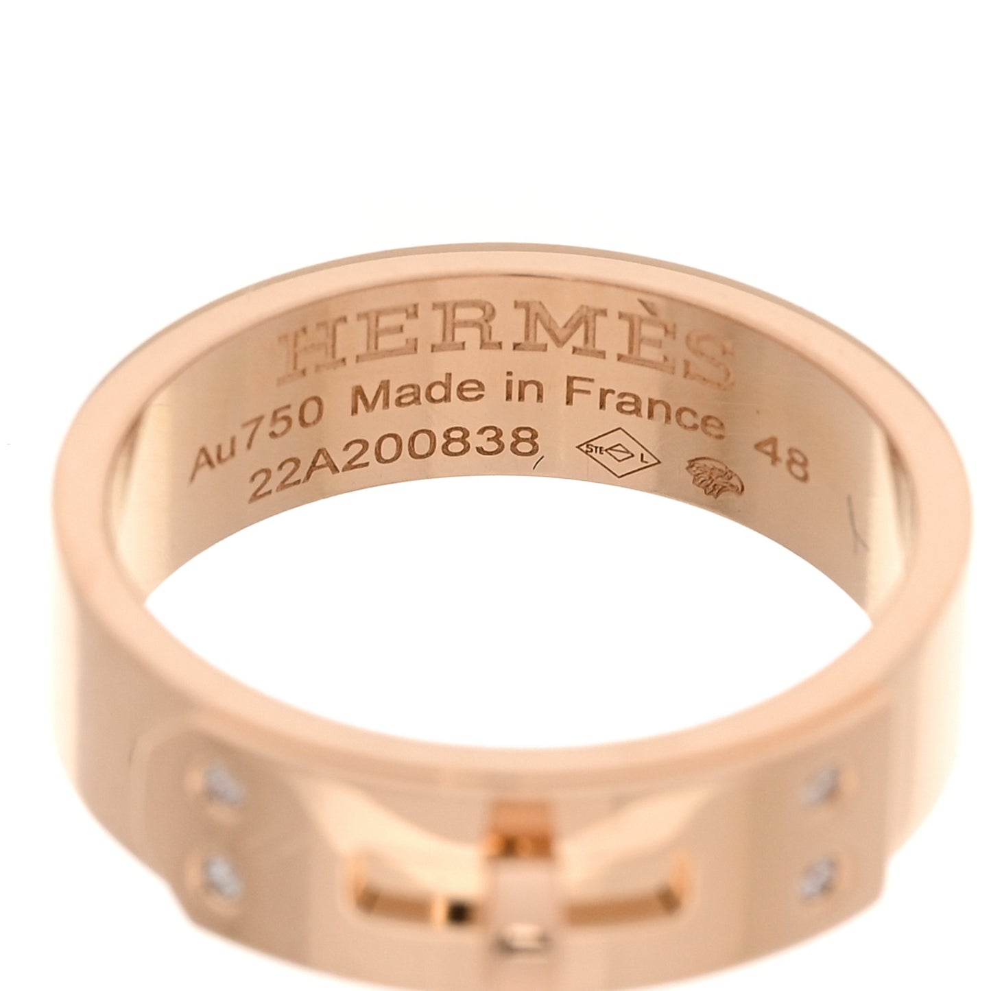 18K Rose Gold Diamond PM Kelly Ring 48 4.5