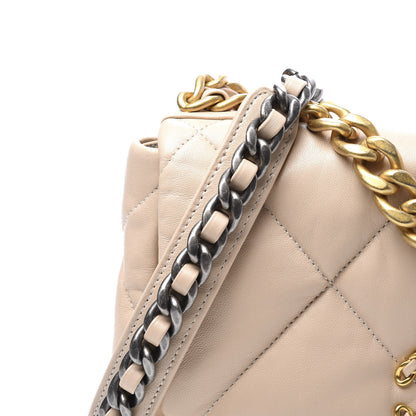 Chanel Goatskin Quilted Medium 19 Flap Beige 10 of 11