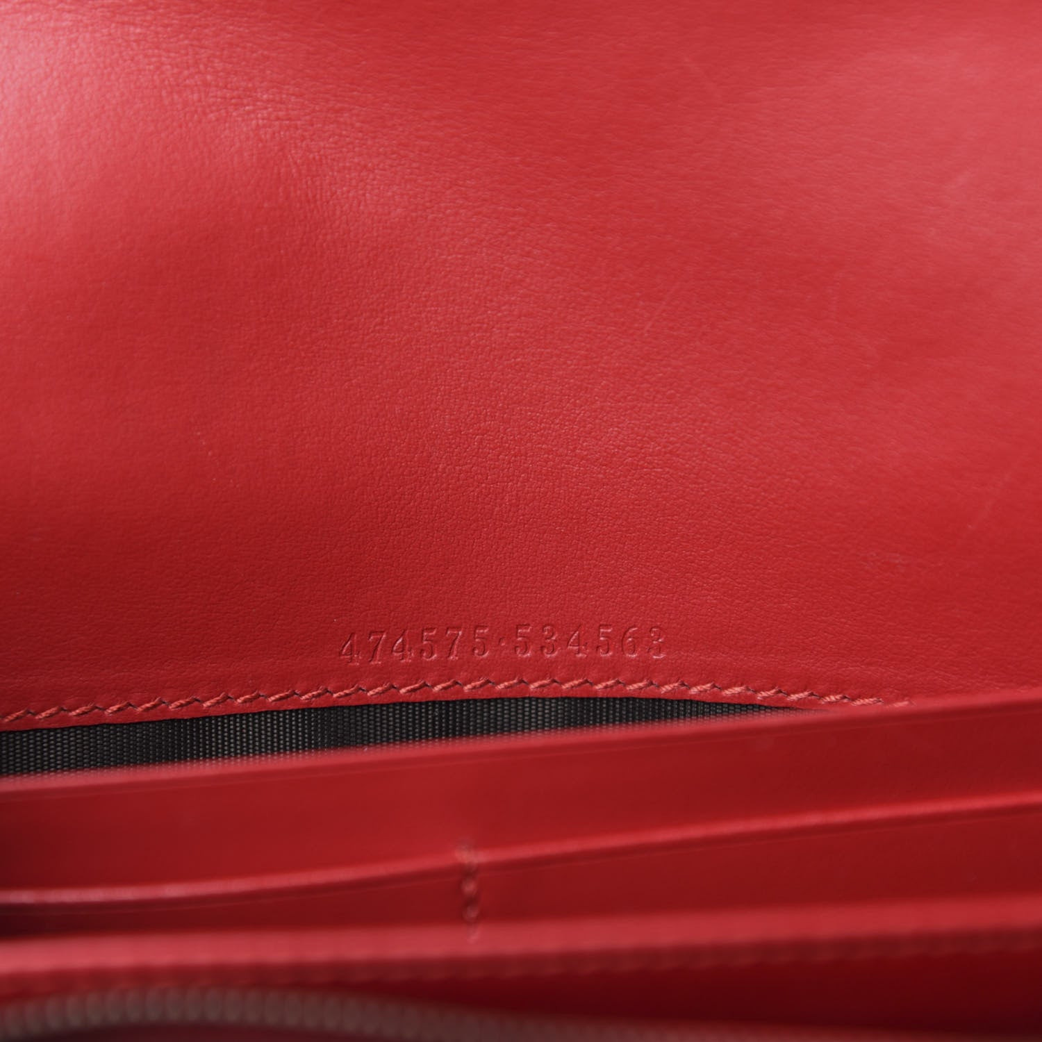 Gucci Calfskin Matelasse GG Marmont Chain Wallet Hibiscus Red 12 of 14