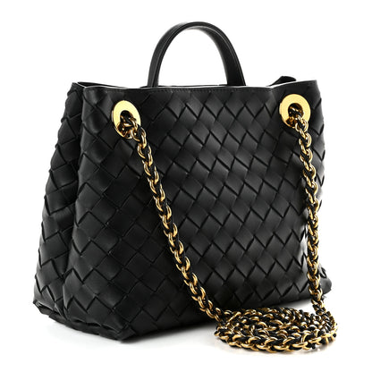 Bottega Veneta Nappa Intrecciato Small Andiamo With Chain Shoulder Bag Black 3 of 9