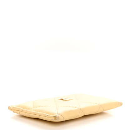 Chanel Lambskin Quilted Card Holder Yellow 3 of 14