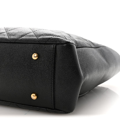 Chanel Caviar Quilted Small Trapezoid Chain Shopping Tote Black 10 of 10