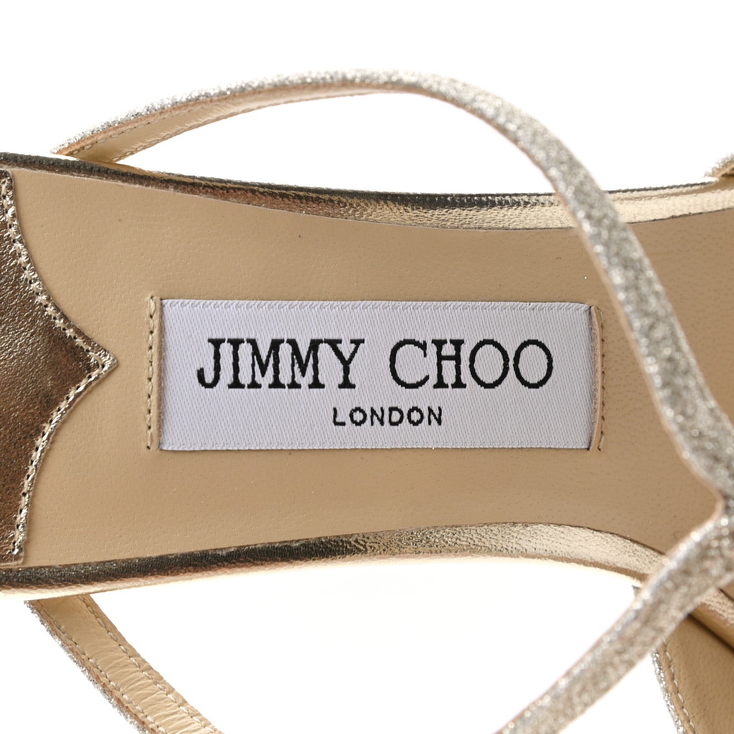 Jimmy Choo Dusty Glitter Anise 75 Sandals 38.5 Platinum Ice 7 of 8