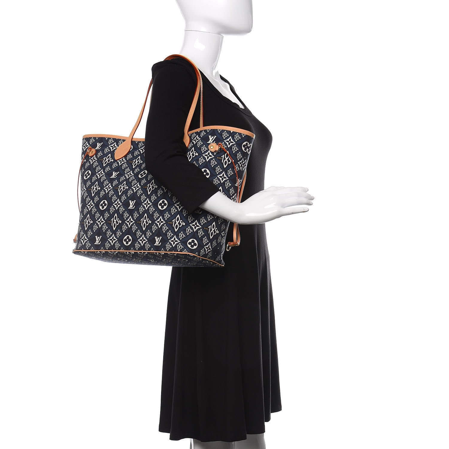 Louis Vuitton Jacquard Since 1854 Neverfull MM Blue 2 of 10