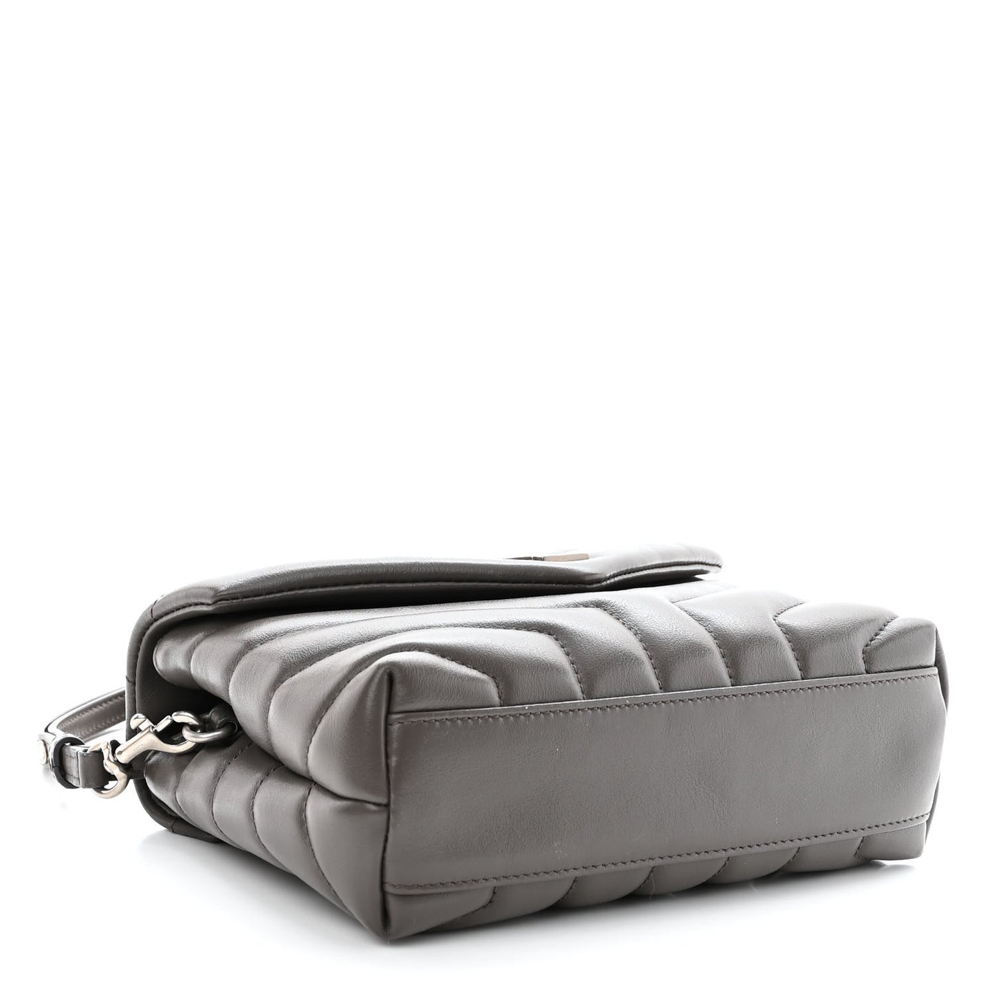 Calfskin Y Quilted Monogram Toy Loulou Crossbody Bag Grey Kaki