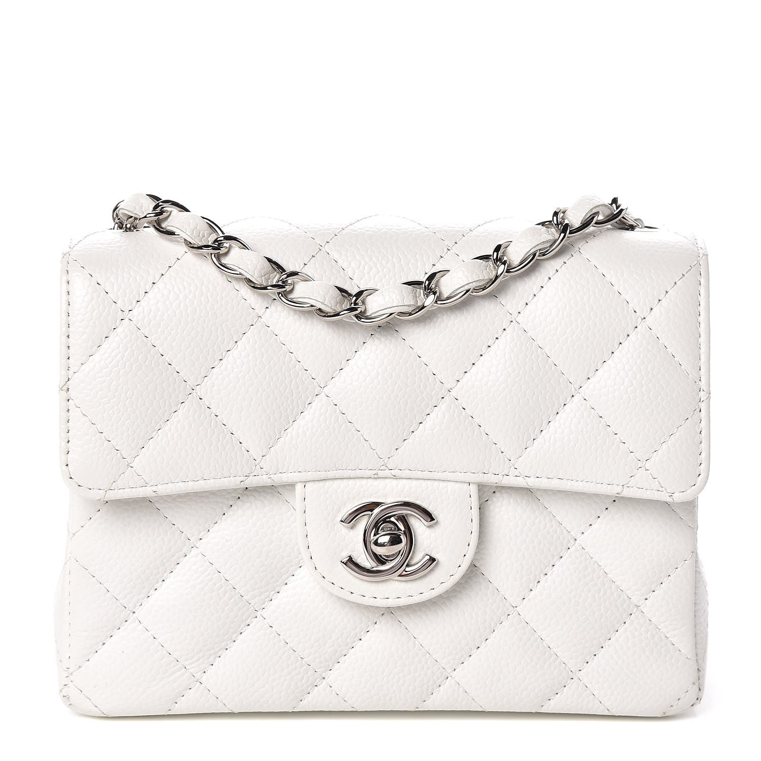 Chanel Caviar Quilted Mini Square Flap White 1 of 17
