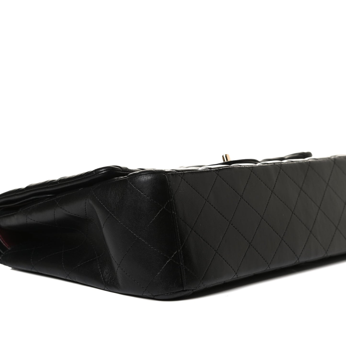 Lambskin Quilted Maxi Double Flap Black