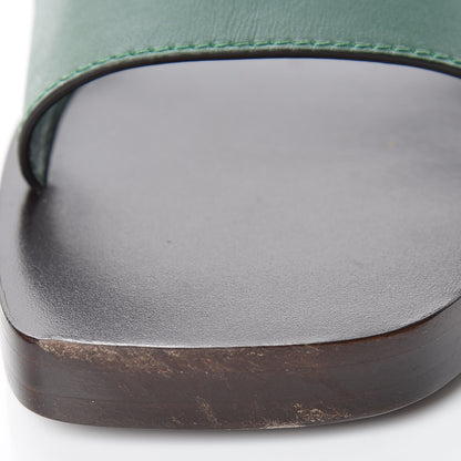 Gucci Calfskin Sandals 40 Gold Green 10 of 10