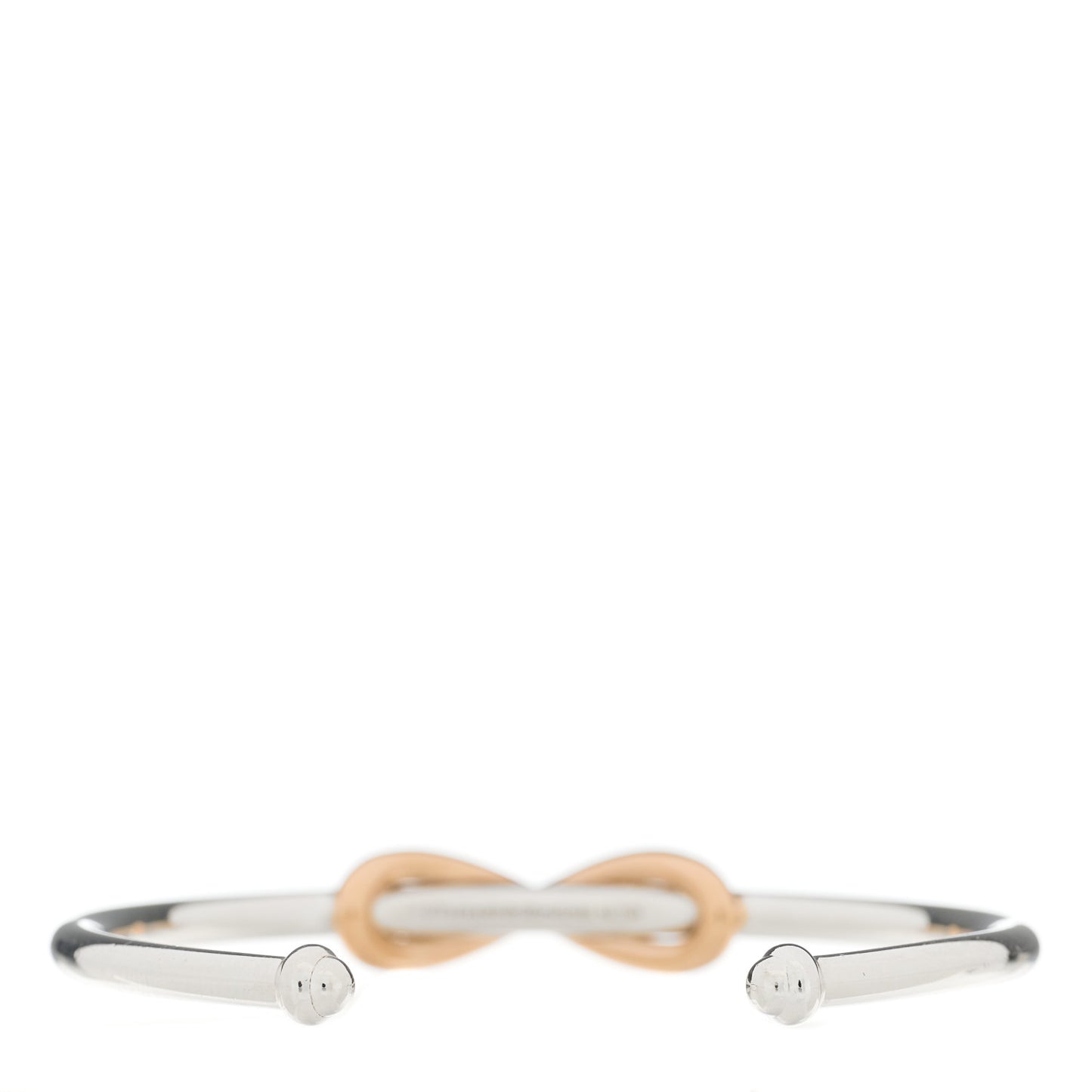 Sterling Silver 18K Rose Gold Infinity Cuff Bracelet