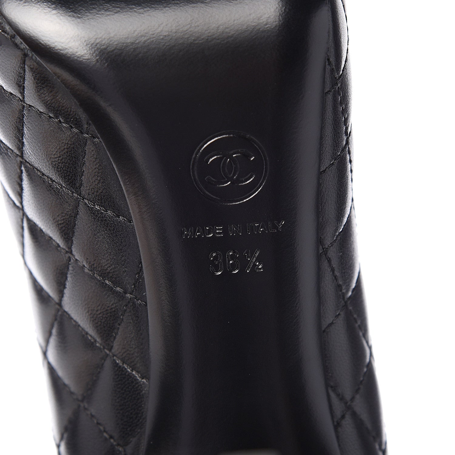 Chanel Lambskin Quilted Cap Toe Pumps 36.5 Black 6 of 9