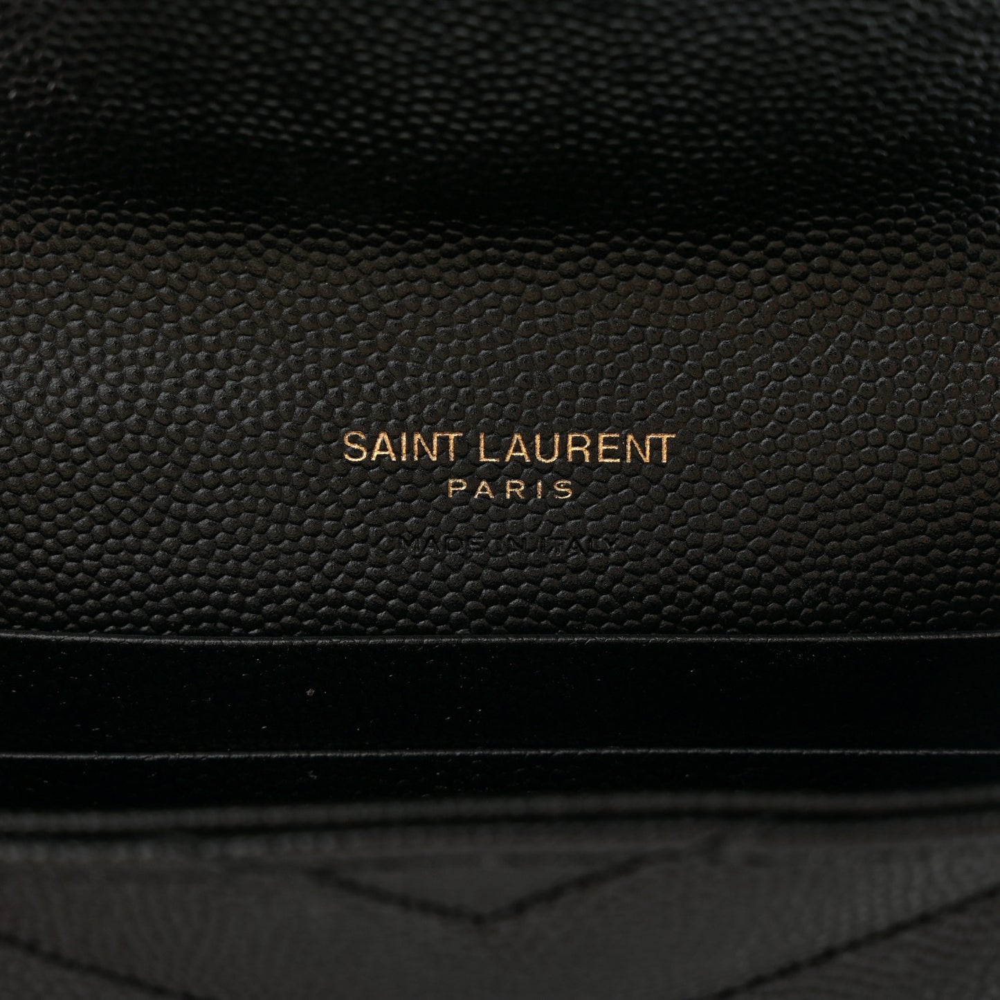 Grain De Poudre Matelasse Chevron Small Monogram Envelope Wallet Black