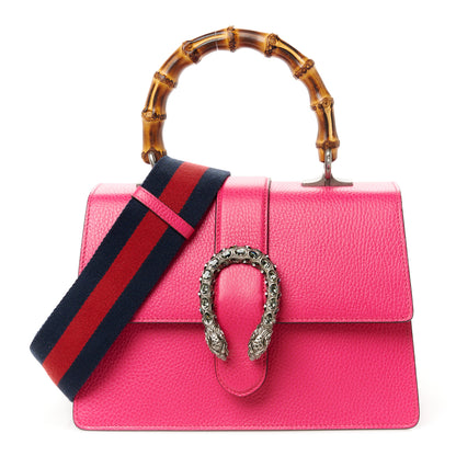 Gucci Dollar Calfskin Crystal Web Medium Dionysus Bamboo Top Handle Bag Box Pink Black Diamond 1 of 12