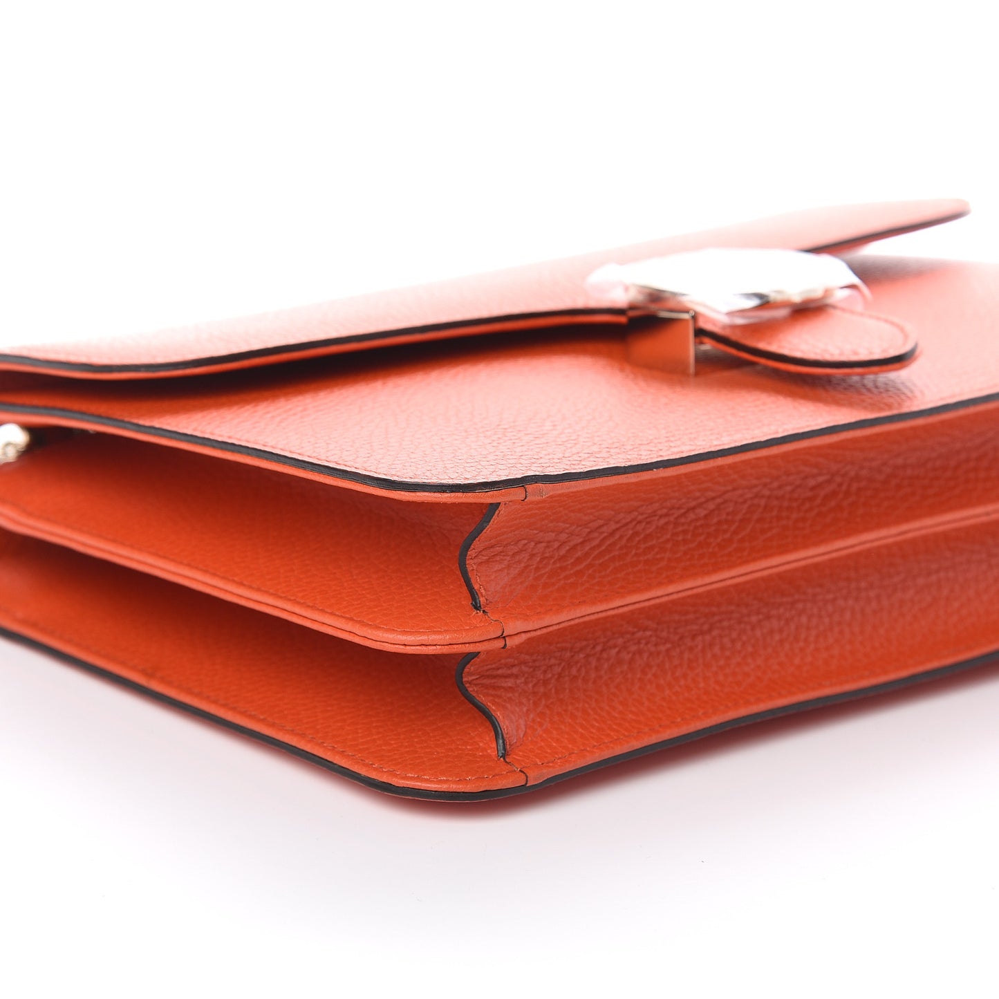 Dollar Calfskin Interlocking G Shoulder Bag Sun Orange