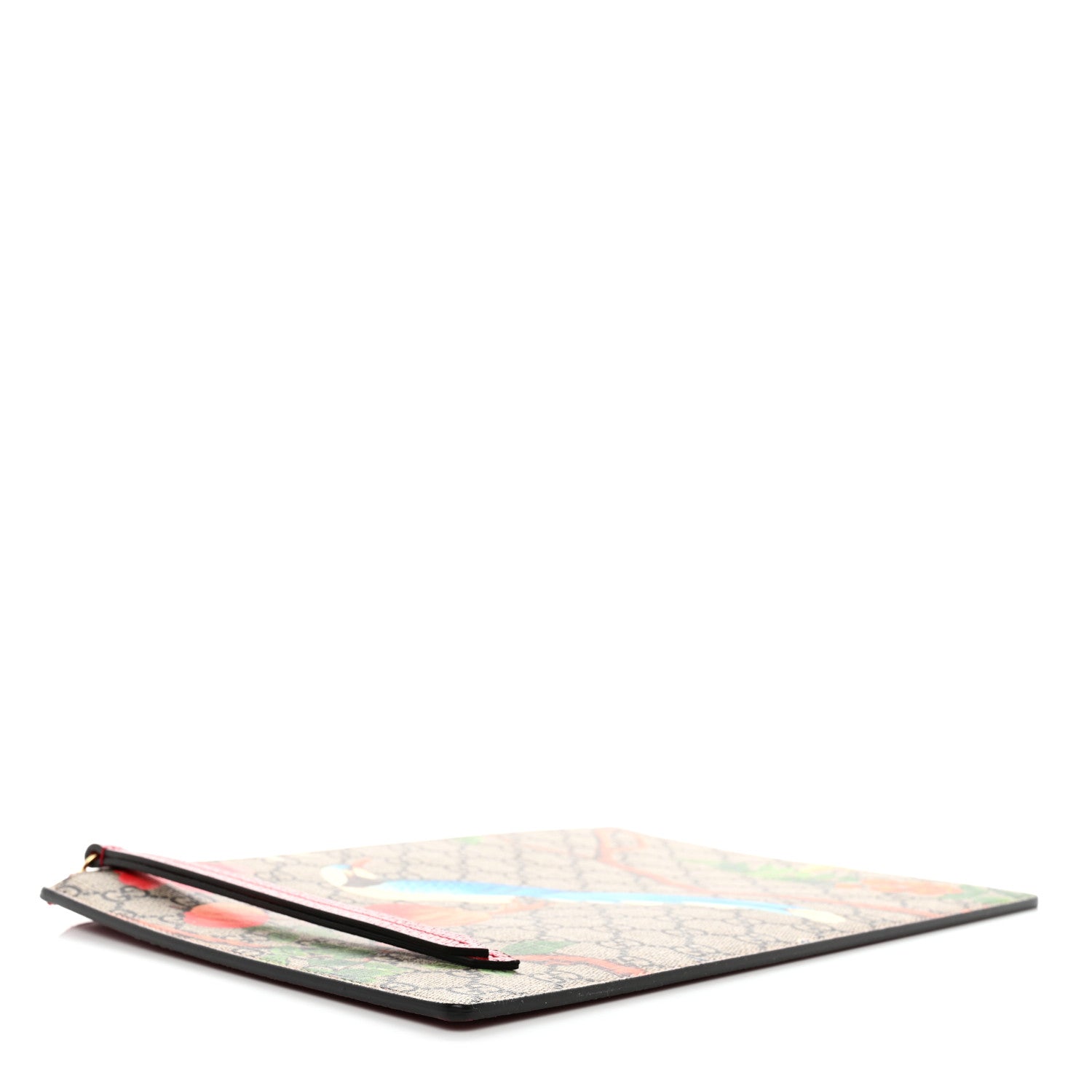 Gucci GG Supreme Monogram Tian Large Zip Pouch Beige Multicolor Red 4 of 8