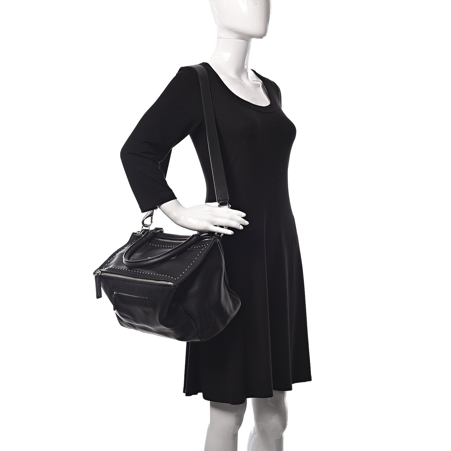 Calfskin Studded Medium Pandora Black