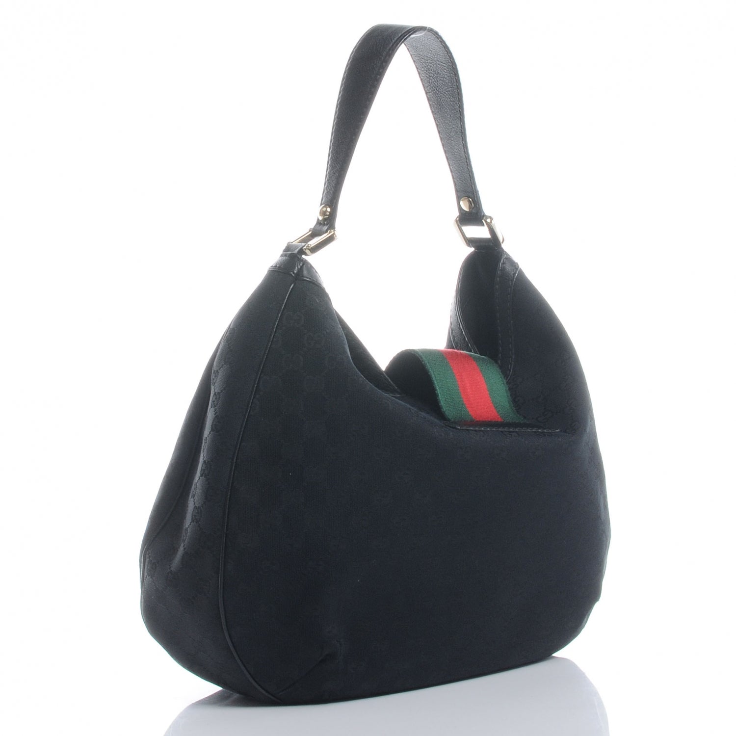 Gucci Monogram Ladies Web Large Hobo Black 3 of 7