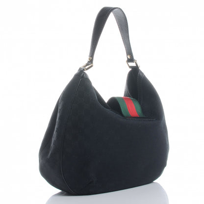 Gucci Monogram Ladies Web Large Hobo Black 3 of 7
