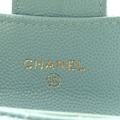 Chanel Caviar Quilted Flap Card Holder Wallet Light Blue 7 of 12
