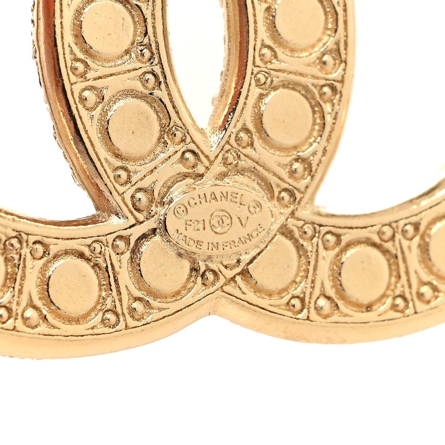 Chanel Metal Crystal Graduated Pearl CC Brooch Gold 3 of 4