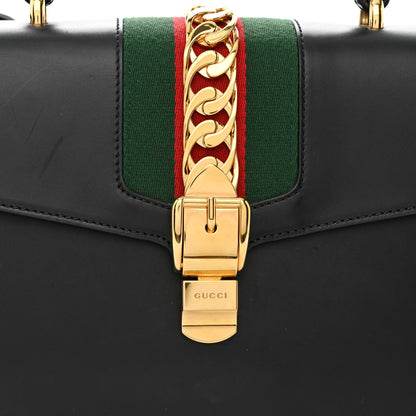 Gucci Calfskin Medium Sylvie Top Handle Bag Black 8 of 15
