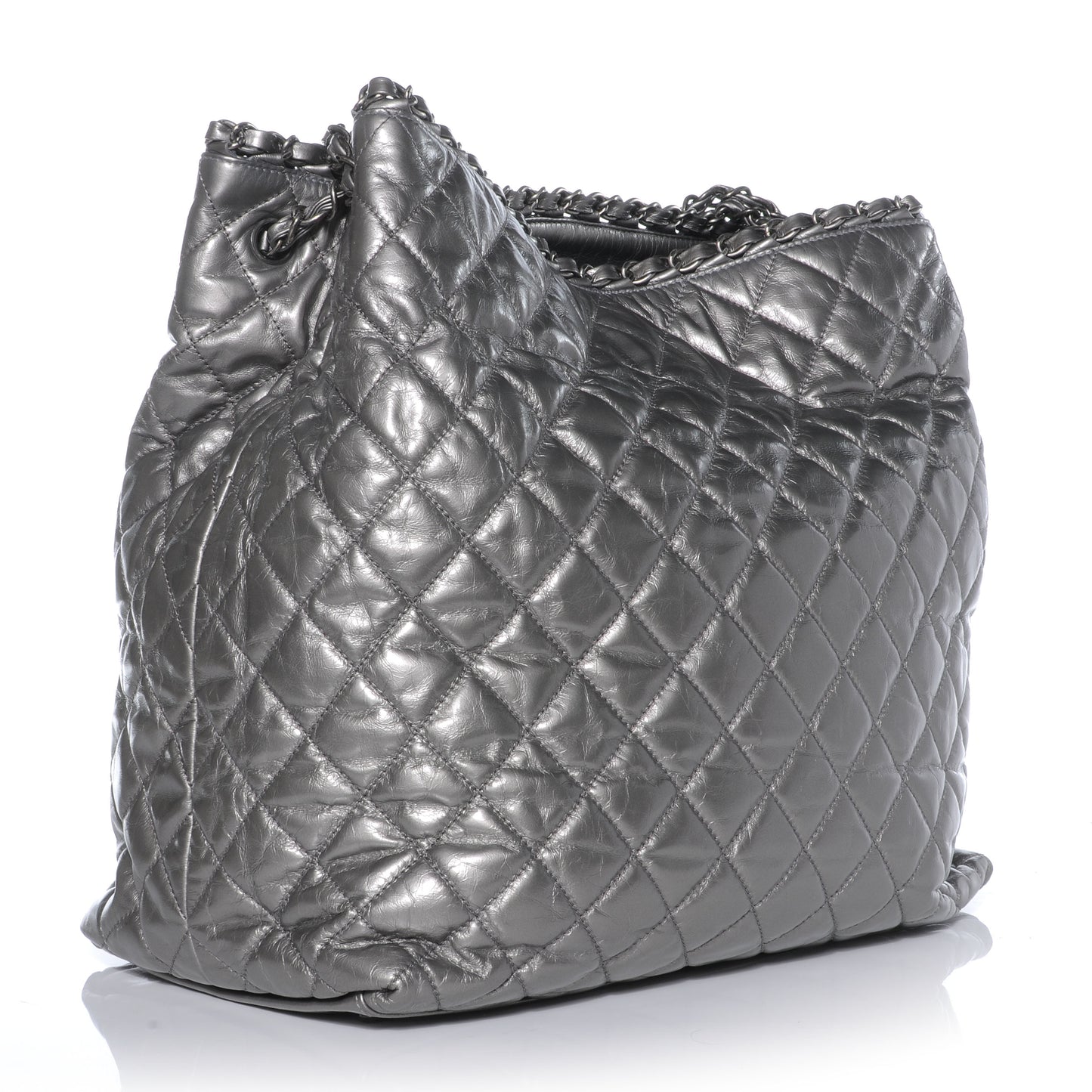 Calfskin Large Chain Me Tote Light Silver