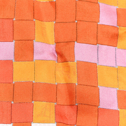 Hermes Silk Bolduc Au Carre Coeur Pocket Scarf Orange Vieux Rose 4 of 5