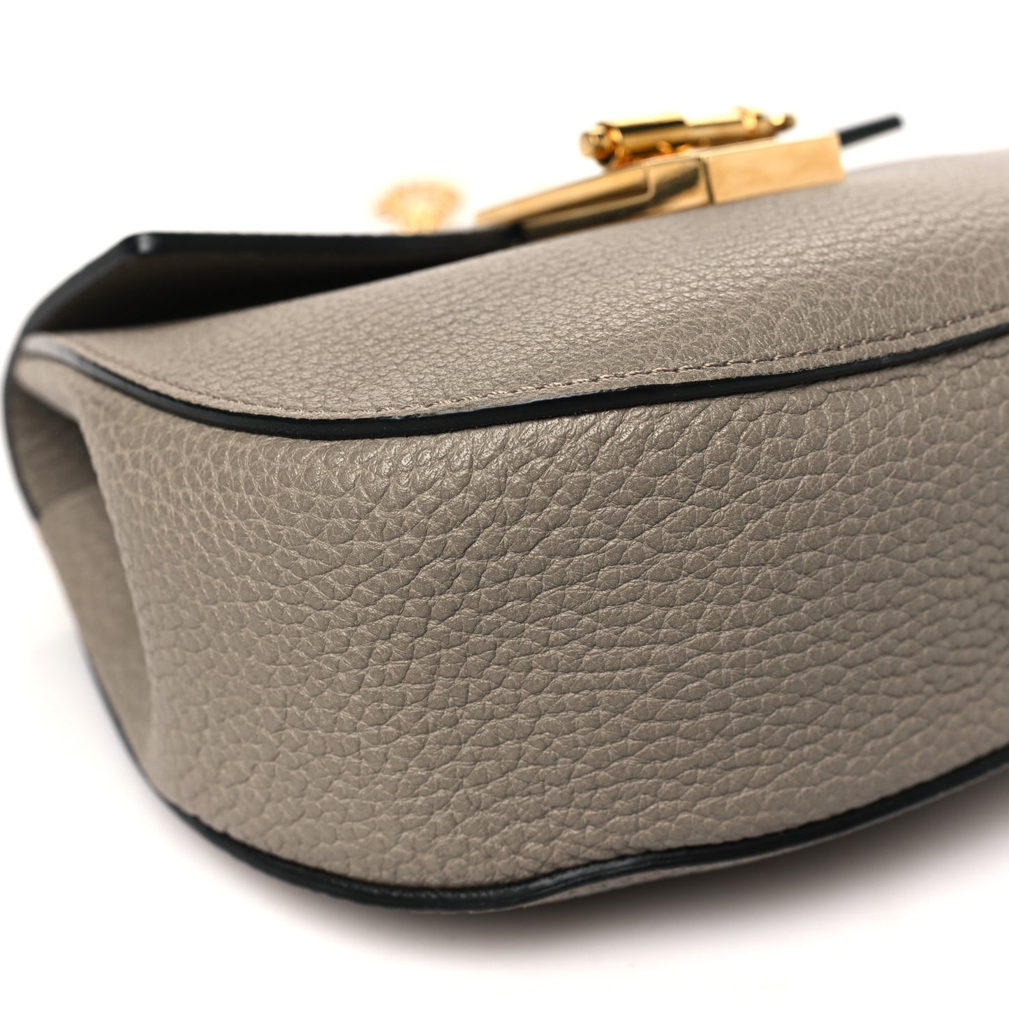 Grained Lambskin Mini Drew Shoulder Bag Motty Grey