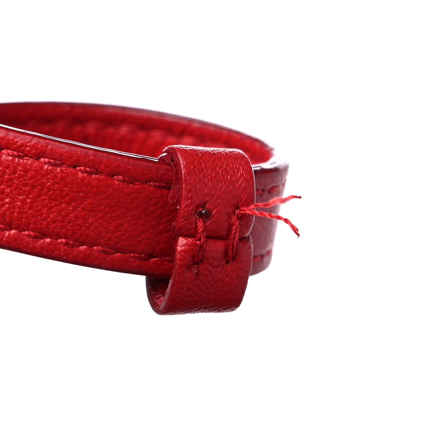 Calfskin Crystal Buckle Shopping Tote Red