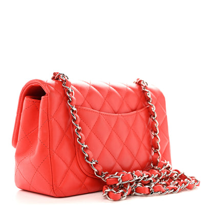 Chanel Lambskin Quilted Mini Rectangular Flap Red 3 of 12