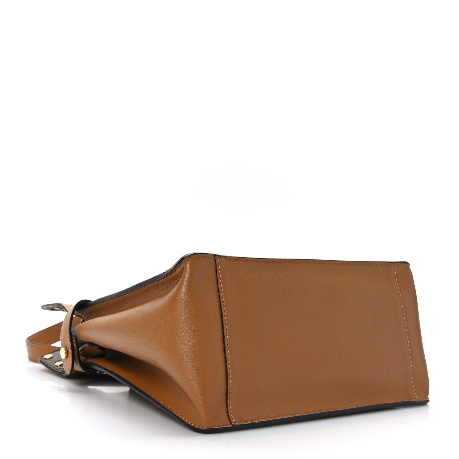 Fendi Vitello Grace Suede Snakeskin Small Flip Tote Nocciola Light Brown Marrone 6 of 11