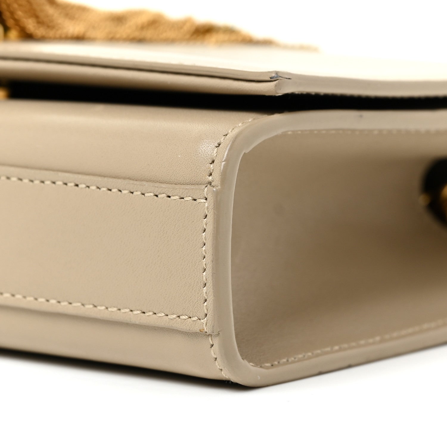 Saint Laurent Calfskin Small Classic Monogram Kate Tassel Satchel Dark Beige 9 of 18