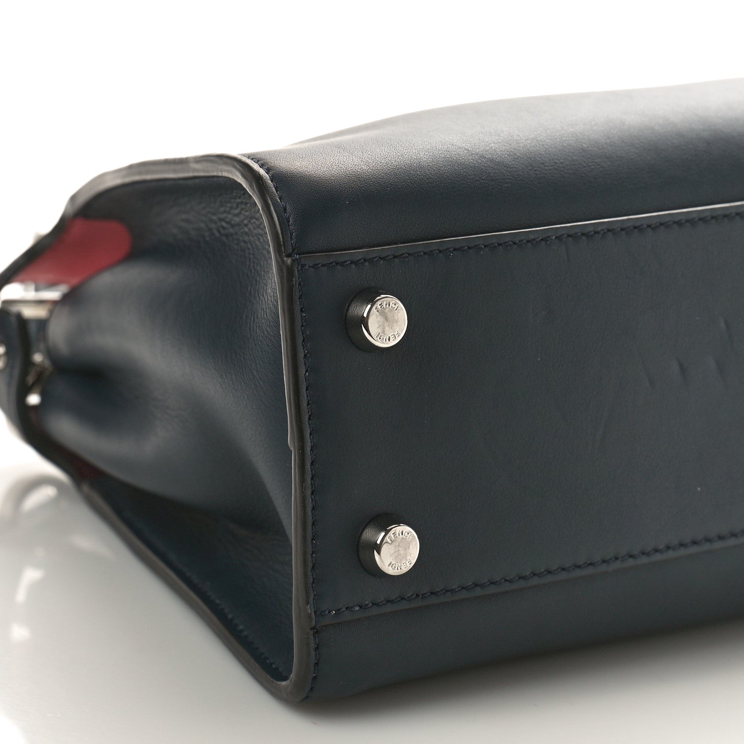 Fendi Vitello Tahiti Burro Medium Peekaboo Iconic Essentially Satchel Blue Notte Flamingo Black Cherry 9 of 10