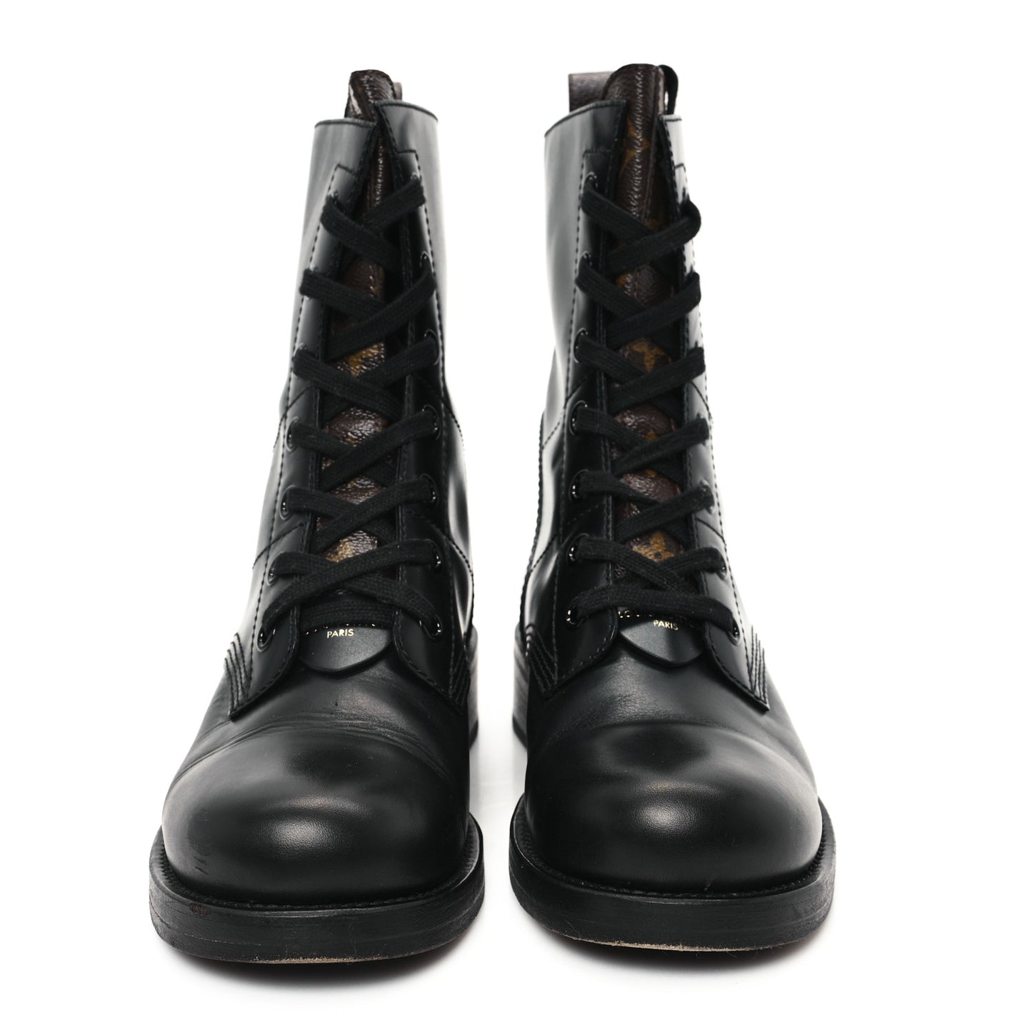 Calfskin Monogram Metropolis Flat Ranger Boots 40 Black