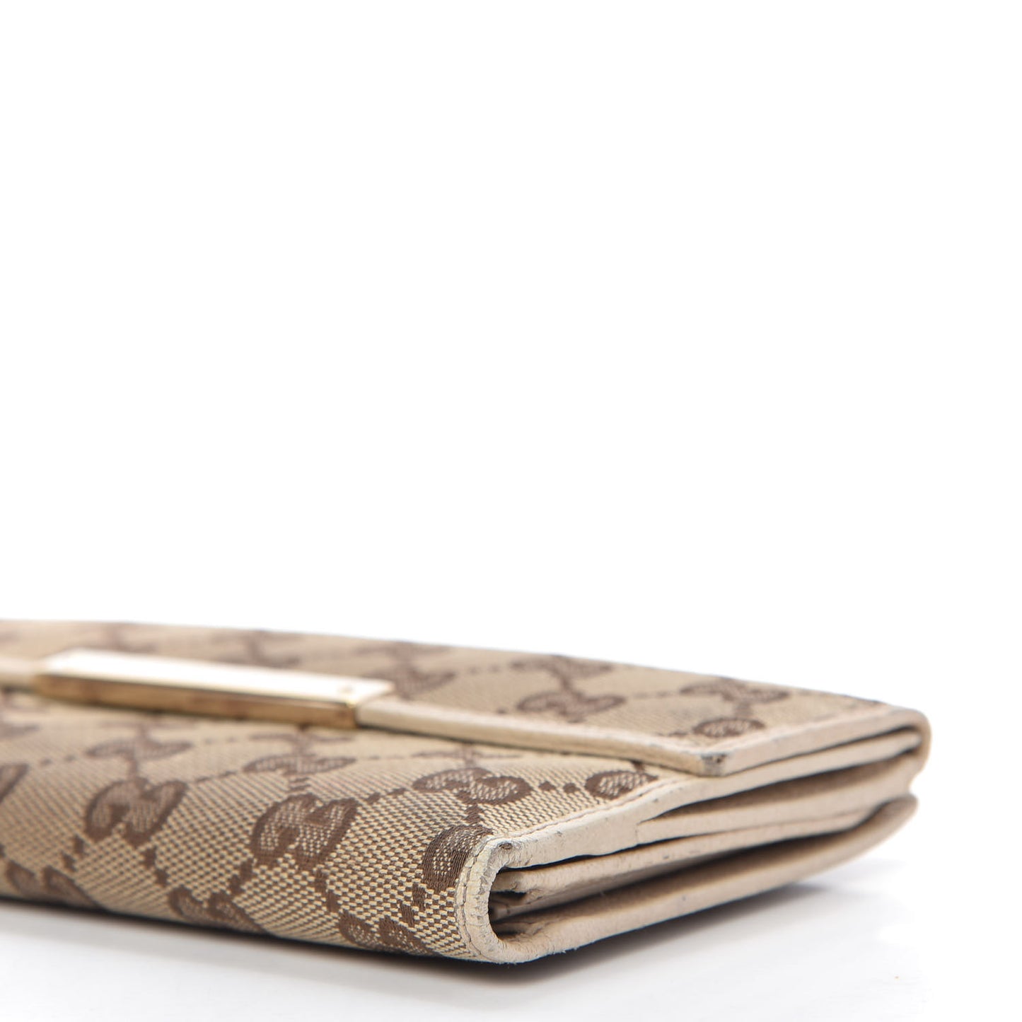 Monogram Metal Bar Continental Flap Wallet Off White