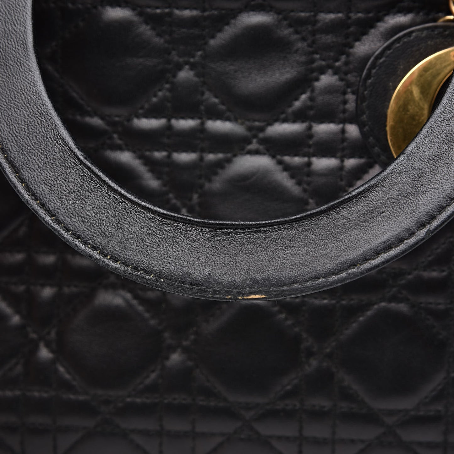 Lambskin Cannage Medium Lady Dior Black