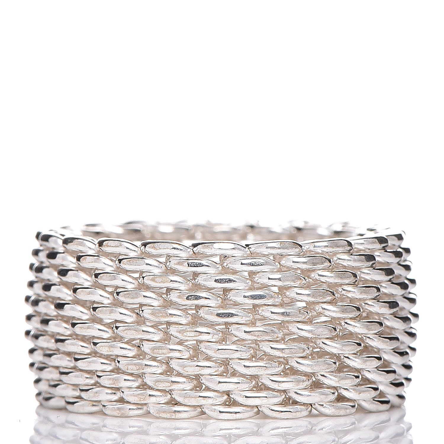 Tiffany Sterling Silver Somerset Mesh Ring 49 5 1 of 4