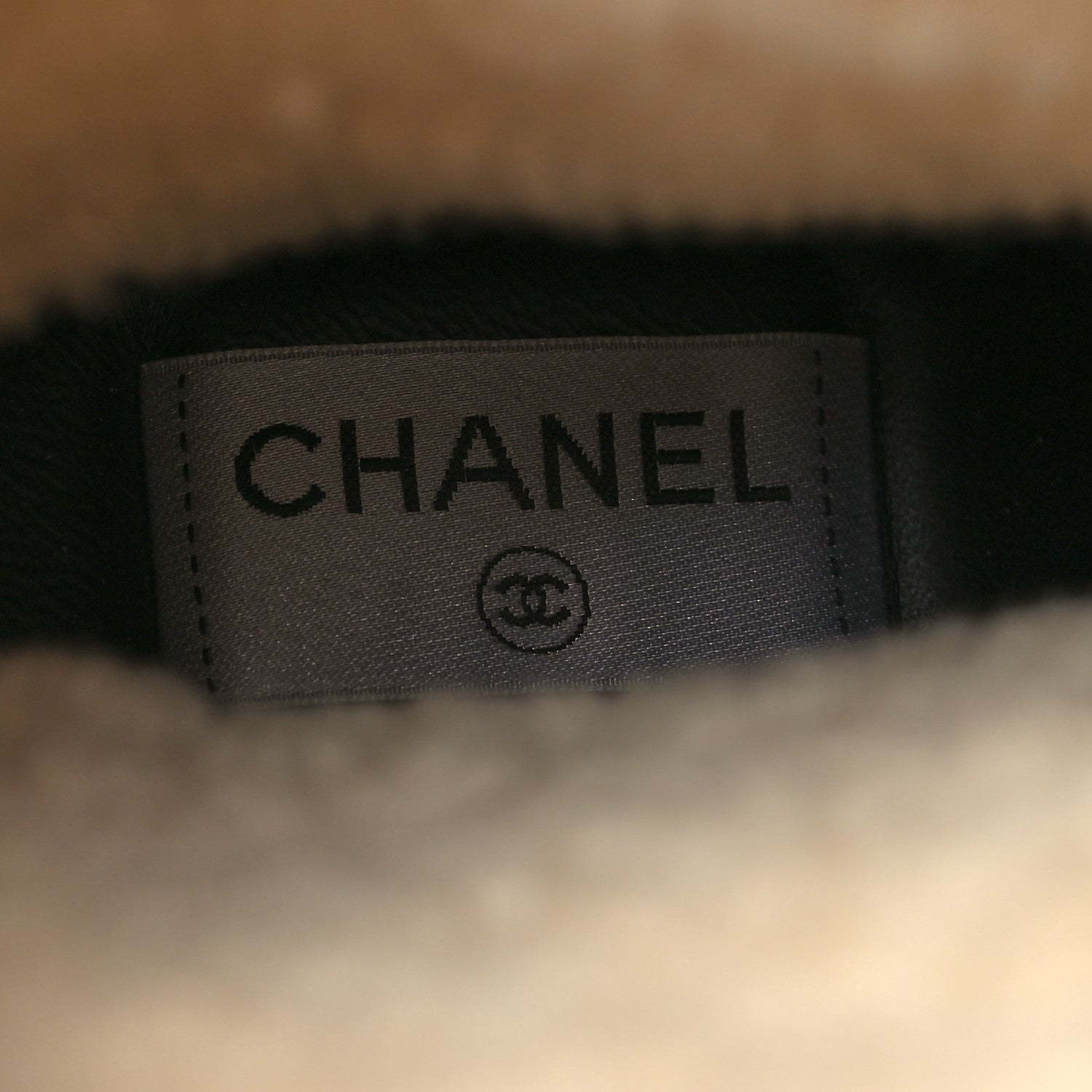 Chanel Calfskin Shearling Cap Toe Boots 37 Beige Black 8 of 9