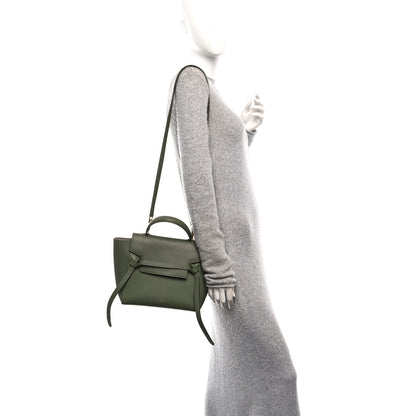 Celine Grained Calfskin Micro Belt Bag Army Green 2 of 10