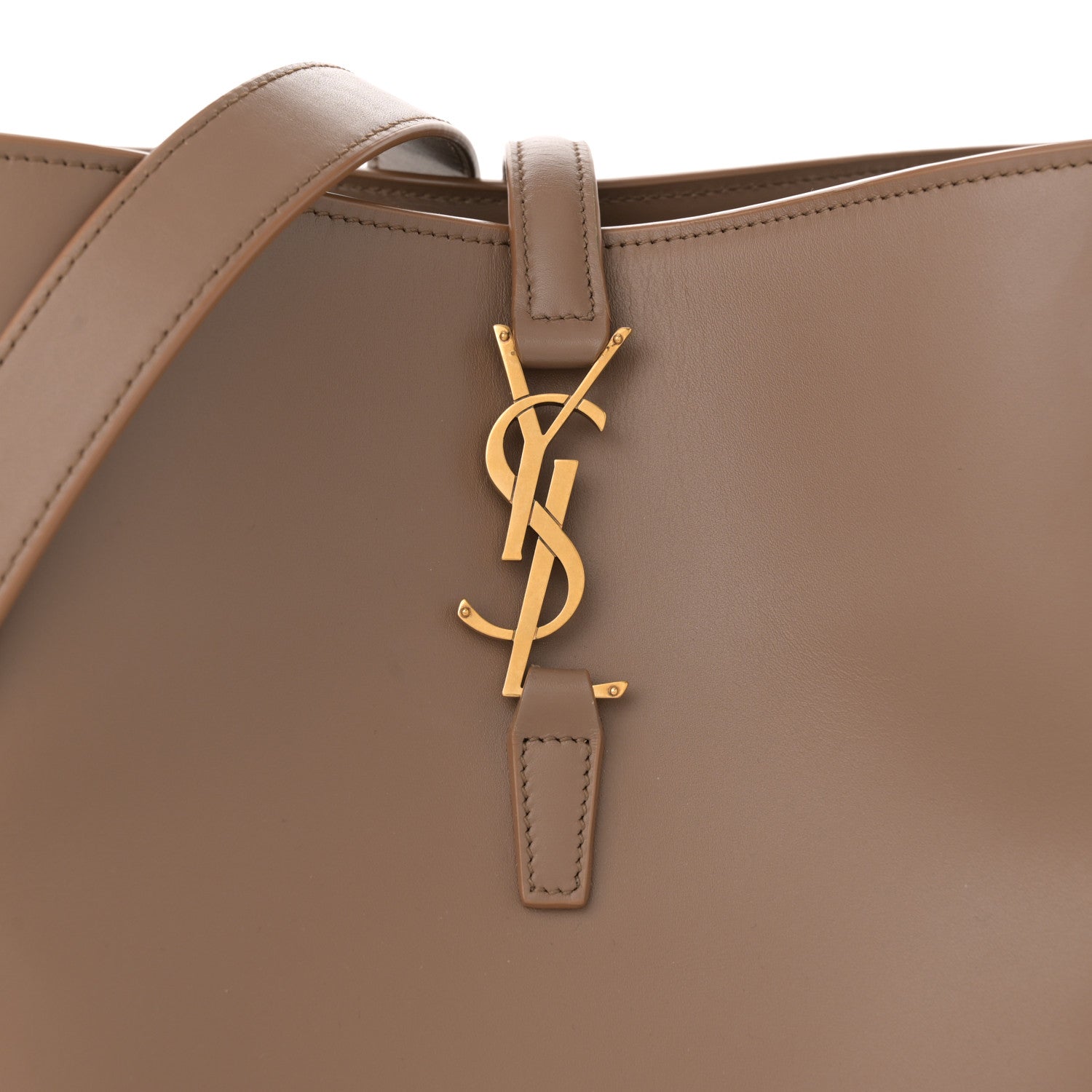 Saint Laurent Shiny Calfskin Le 37 Bucket Bag Dark Cork 9 of 15