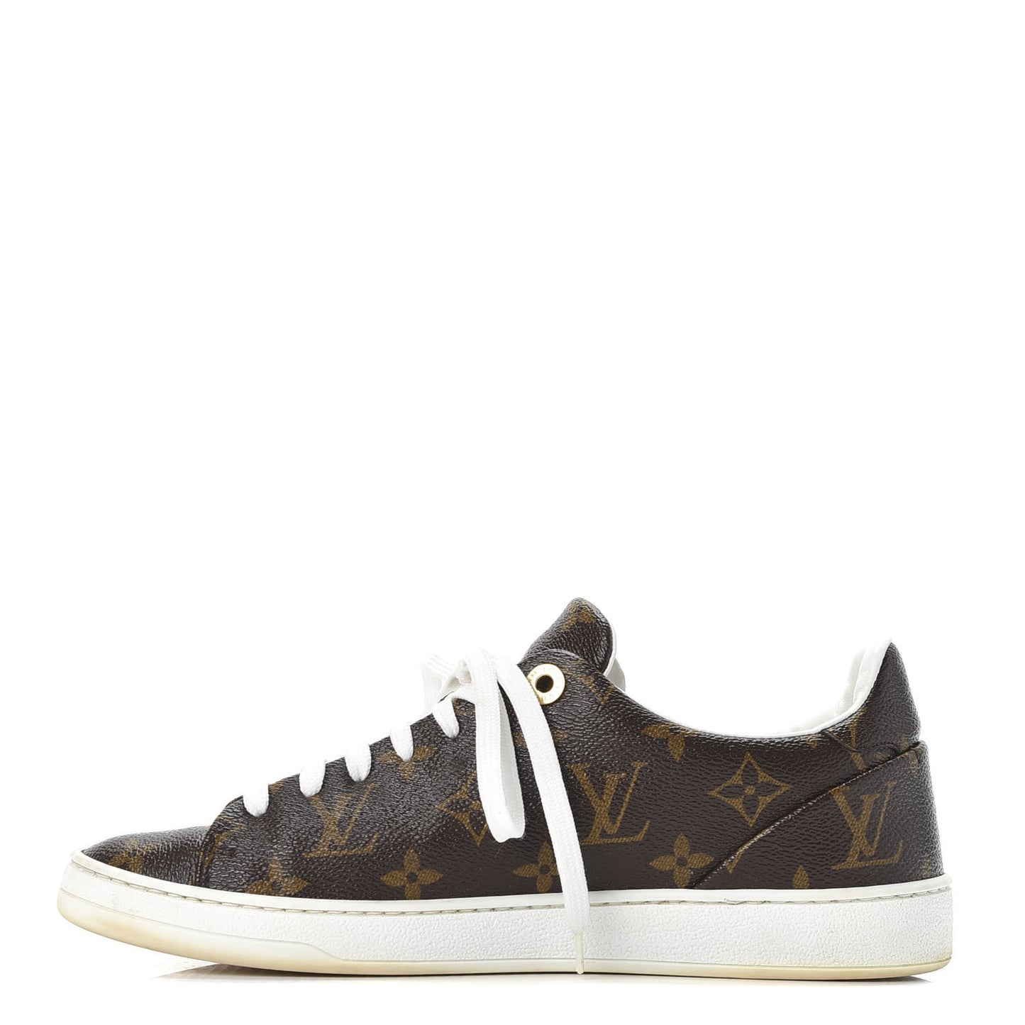 Calfskin Monogram LV Black Heart Sneakers 38 Cacao