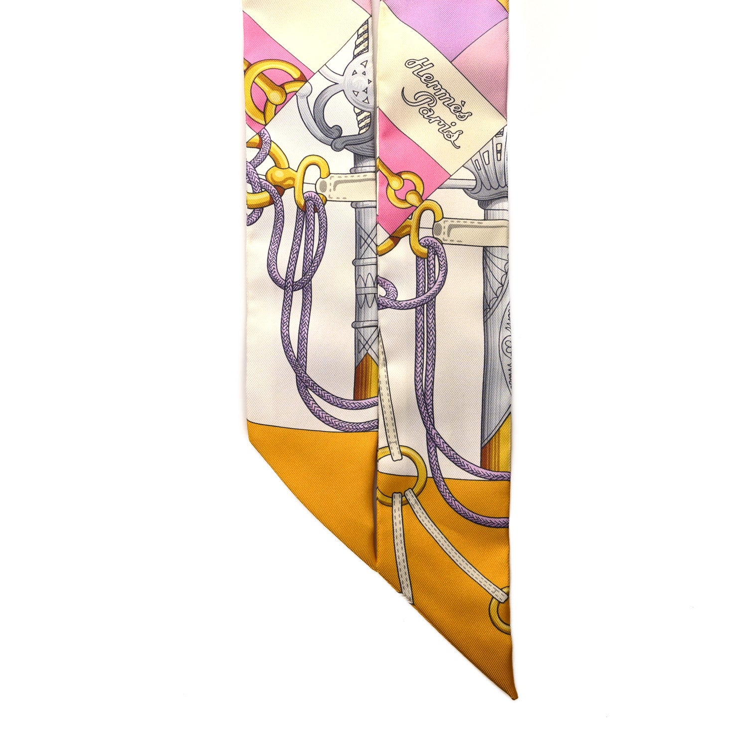 Hermes Silk Cliquetis Twilly Bouton D'Or Mauve 2 of 5