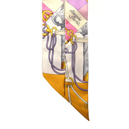 Hermes Silk Cliquetis Twilly Bouton D'Or Mauve 2 of 5